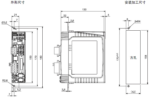 OMRON+B06+R88D-GT系列伺服驱动器+外形尺寸2